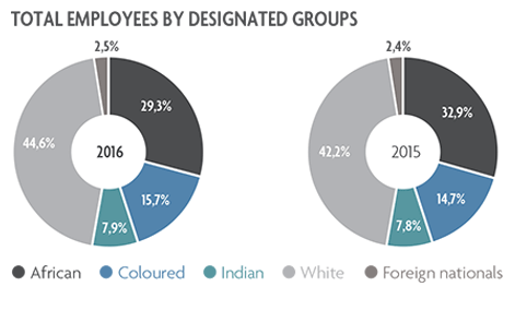 TOTAL EMPLOYEES BY DESIGNATED GROUPS